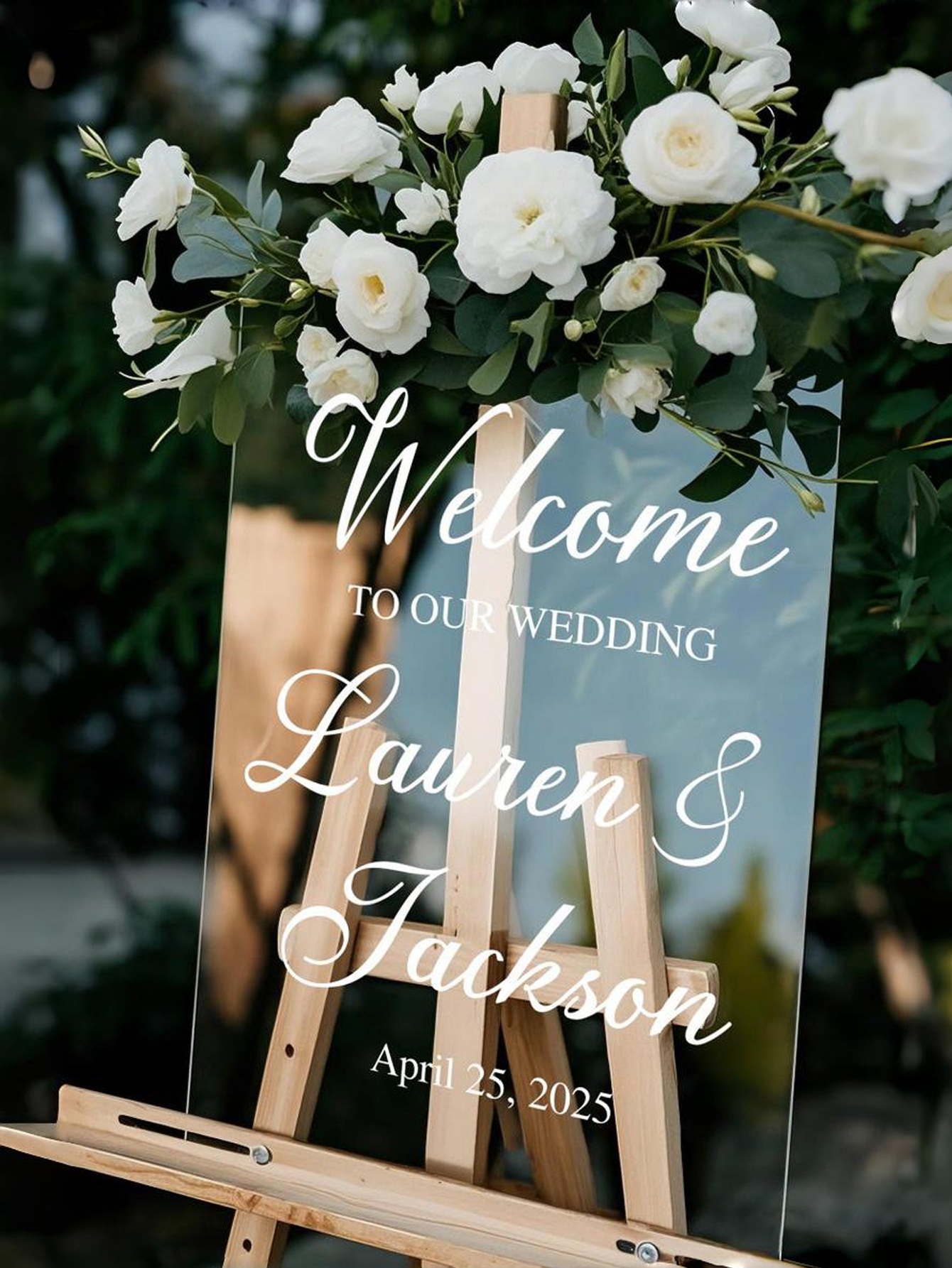 Large Transparent Acrylic Wedding Welcome Sign